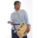 Contrast Raffia-effect And Faux Leather  LOLA CASADEMUNT