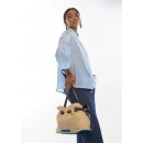 Contrast Raffia-effect And Faux Leather  LOLA CASADEMUNT