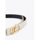 Reversible Belt With Oval Logo Buckle Ec  LOLA CASADEMUNT