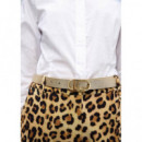 Reversible Belt With Oval Logo Buckle Metal-metal  LOLA CASADEMUNT