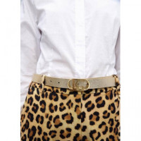 REVERSIBLE BELT WITH OVAL LOGO BUCKLE METAL-METAL