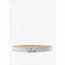 Reversible Belt With Oval Logo Buckle Metal-metal  LOLA CASADEMUNT