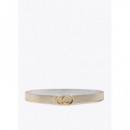 Reversible Belt With Oval Logo Buckle Metal-metal  LOLA CASADEMUNT