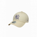 Gorros y Gorras Gorra NEW ERA Mujer New York Yankees Metallic Logo 9FORTY Beige