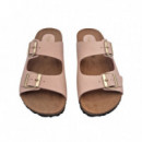 NATURE FEET Sandalias Beige 7206-SALMON Hebilla Bronc