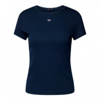 Camiseta Acanalada Slim de Cuello Redondo  TOMMY HILFIGER