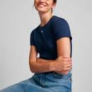 Camiseta Acanalada Slim de Cuello Redondo  TOMMY HILFIGER