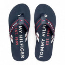 Chanclas de Tiras de Textil Trenzado con Logo  TOMMY HILFIGER
