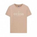 Camiseta con Logo Bordado  GUESS