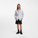 Shorts ajustados de sarga de algodón elástico