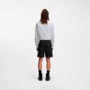 Shorts ajustados de sarga de algodón elástico