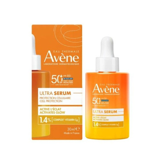 AVENE SOLAR 50+ ULTRA SERUM  GLOW VIT C 30 ML