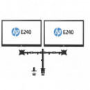 Bundle 2 Monitores Reacondicionados HP Elitedisplay E240 24" Full HD con Soporte de Brazo Ewent EW1512 para Mesa