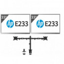Bundle 2 Monitores Reacondicionados HP E233 24" Fhd con Soporte de Mesa Ewent EW1512