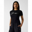 Camiseta con Logo Bordado de GUESS
