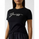 Camiseta con Logo Bordado de GUESS
