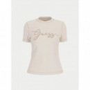 Camiseta con Logo Bordado de GUESS