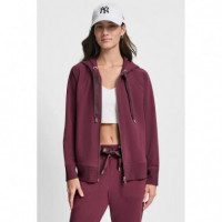 Sudadera con Cierre de Cremallera y Cordón Logo Bicolor de DKNY