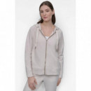 Sudadera con Cierre de Cremallera y Cordón Logo Bicolor de DKNY