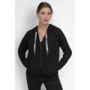 Sudadera con Cierre de Cremallera y Cordón Logo Bicolor de DKNY