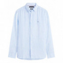 TOMMY HILFIGER - LINEN BENGAL STRIPE RF SHIRT - 0A5 - F|MW0MW42400/0A5
