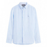 TOMMY HILFIGER - Linen Bengal Stripe Rf Shirt - 0A5 - F|MW0MW42400/0A5