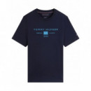 TOMMY HILFIGER - BRAND LOVE MONO STACK TEE - DW5 - F|MW0MW42365/DW5