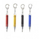 KIKKERLAND Llavero Destornillador 3 en 1 con Punta Magnetica Surtido Colores CD404