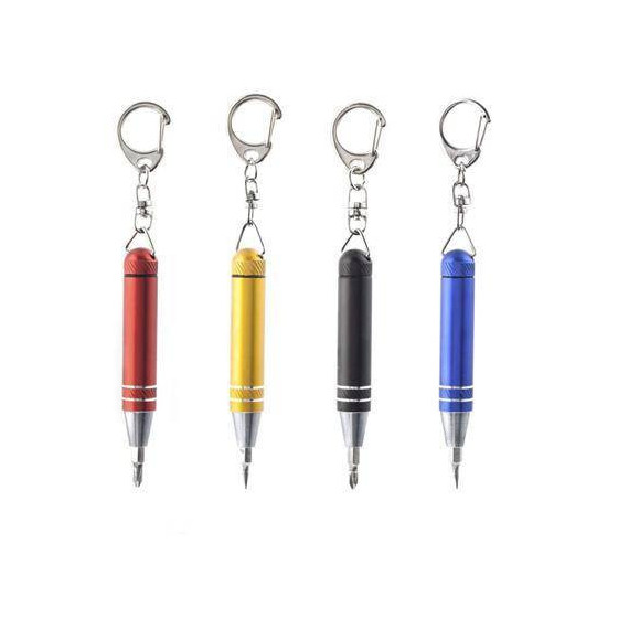 KIKKERLAND Llavero Destornillador 3 en 1 con Punta Magnetica Surtido Colores CD404