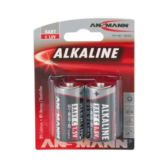 ANSMANN Pila LR14 C Alkalina 1.5V -  Baby Pack de 2