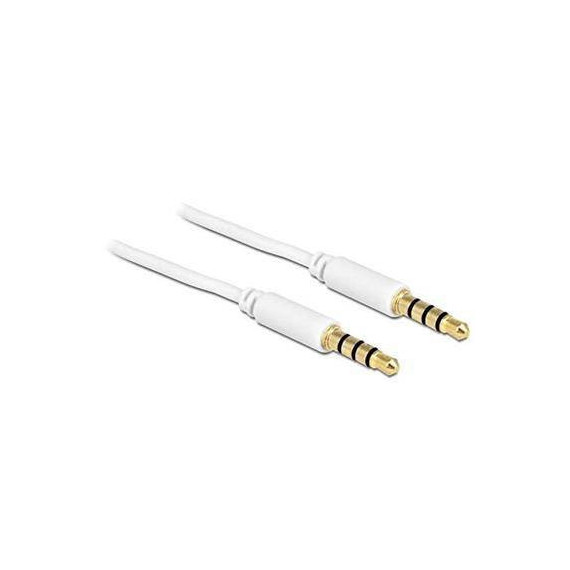 DELOCK Cable Jack 3.5MM M/m 4 Puntos 1MTR Blanco 83440