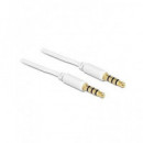 DELOCK Cable Jack 3.5MM M/m 4 Puntos 1MTR Blanco 83440