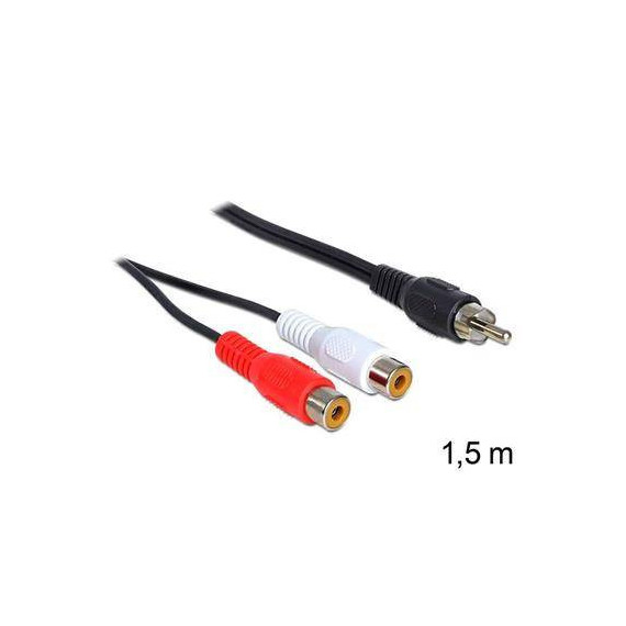 DELOCK Cable 2 Rca/h a 1 Rca/m 1.5MTRS 84494