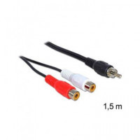 DELOCK Cable 2 Rca/h a 1 Rca/m 1.5MTRS 84494