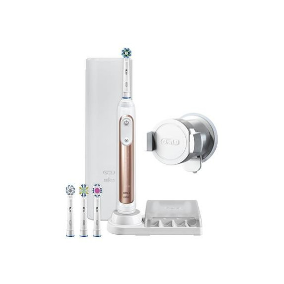 Braun ORAL-B Cepillo Dental Electrico Genius 9300 Rosegold con BLUETOOTH Mas Bolsa de Belleza y Viaj