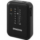 SANGEAN Radio Bolsillo SR-32 Pocket 320 Negro Am/fm con Auriculares