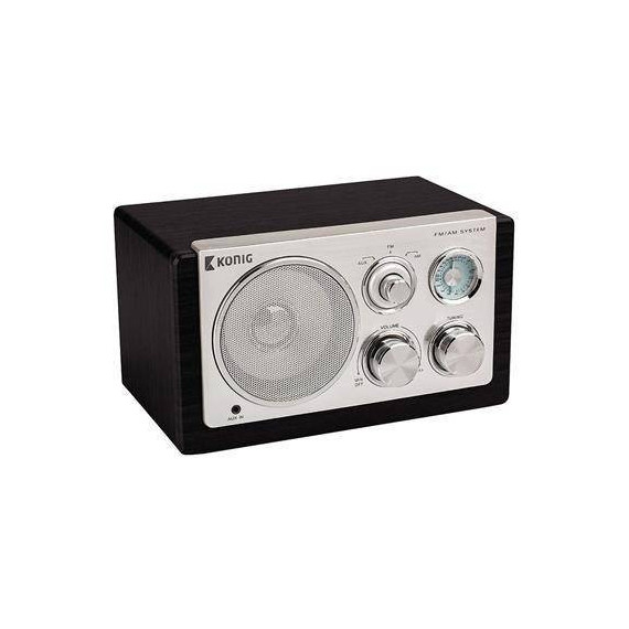 KONIG HAV-TR1100 Radio Vintage Sobremesa Negro Am/fm, Aux