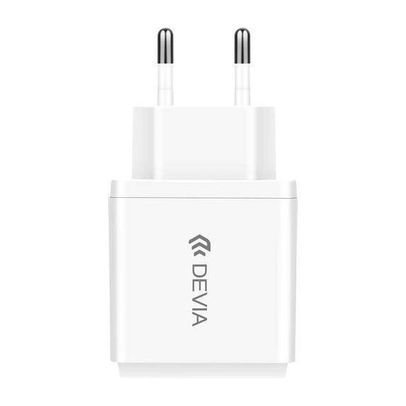 DEVIA Cargador Red por USB y Conector Tipo-c 2.4A 18W Blanco