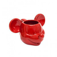 DISNEY Taza Diseño 3D Mickey Mouse Ceramica Rojo