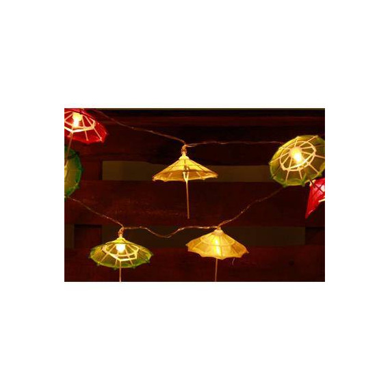 HELIO FERRETTI 120799 Guirnalda de 10 Luces Led Sombrillas, Funciona con Pilas
