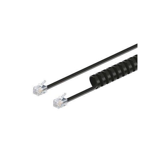 NIMO Cable Telefono RJ11 Rizado Negro 4.5MTRS WIR151