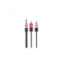DCU Cable Audio Jack 3.5MM/M a 2RCA/M 1 Mtr, Serie Aluminio Reforzado