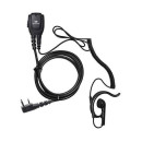 KOMUNICA Micro Auricular para Kenwood PWR-2302 Cable Rizado con Orejera Negro