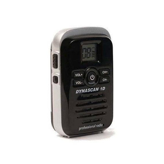DYNASCAN 1D Emisora Mini Portatil Fm Uhf PMR-446 Negra Miniatura y sin Antena de Goma