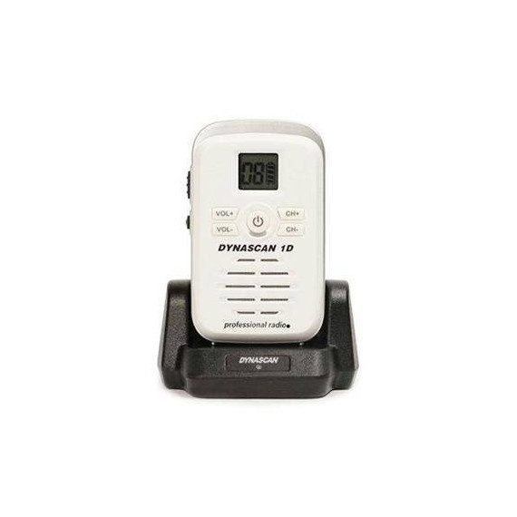 DYNASCAN 1D Emisora Mini  Portatil Fm Uhf PMR-446 Blanca Miniatura y sin Antena de Goma