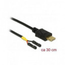 DELOCK Cable USB Tipo-c/m a 2X Pin Separados para Alimentacion 30CM 85396
