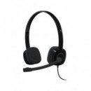 LOGITECH Micro Auricular Estereo para Pc H151 con Cable y Jack 3.5MM Funcion Mute