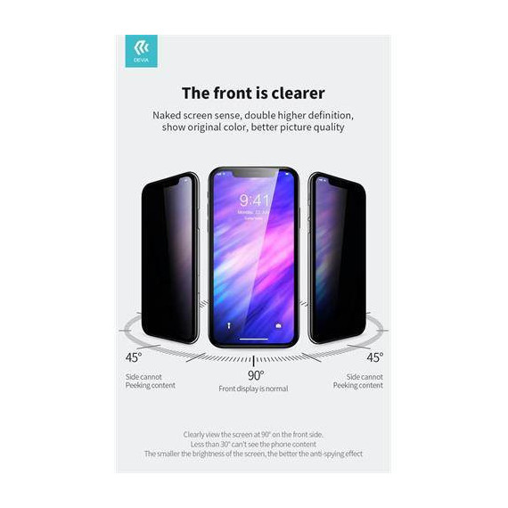 DEVIA Protector Pantalla Iphone Se 2020 Cristal Privacidad Antiespia