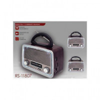 SAMI RS-11807 Radio Retro Madera Analogica 3 Bandas/usb/sd/aux/bt