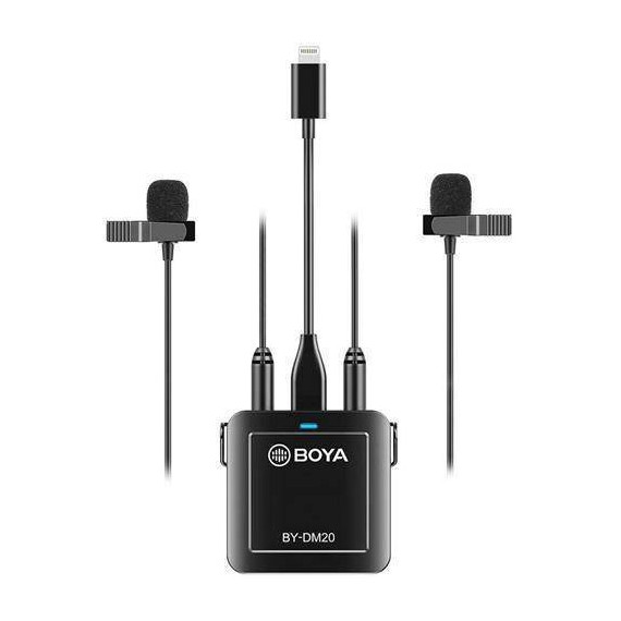 BOYA Kit de Microfono de Grabacion Dual con Lightning Apple, Tipo C